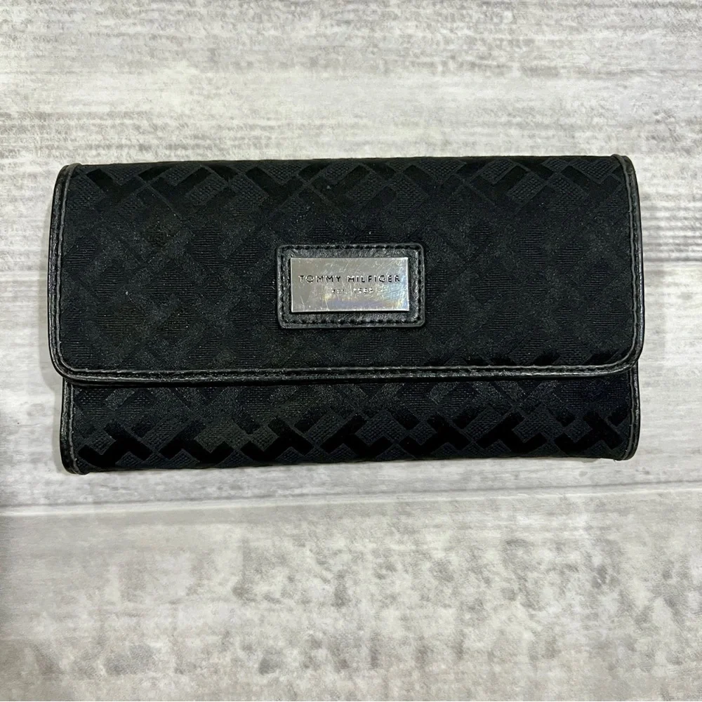 NWT Tommy Hilfiger Purse Satchel Black/Brown Logo Bag With Used Wallet‎ Included